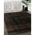 thumbnail image 2 of Ahgly Company Indoor Round Contemporary Charcoal Black Abstract Area Rugs, 5' Round, 2 of 6