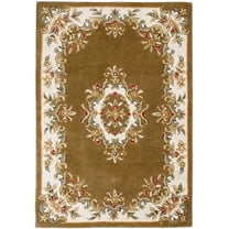 Eclatique Rug Traditional Tufted Beige Floral Area Rug, 10 x 14, Non-Slip Backing
