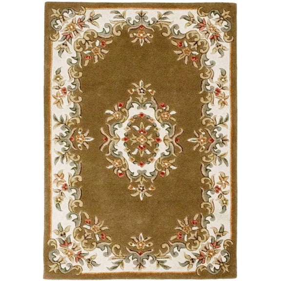 Eclatique Rug Traditional Tufted Beige Floral Area Rug, 10 x 14, Non-Slip Backing