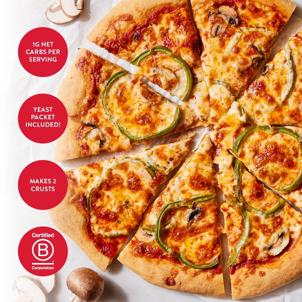 (4 pack) King Arthur Baking Company, Low-Carb and Keto Friendly Pizza Crust Mix, 10.25 oz Box