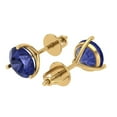 thumbnail image 2 of Clara Pucci 4Ct Tanzanite Round Cut VVS1 Screw Back Stud 14k Solid hypoallergenic Gold Designer Earrings For December, 2 of 7