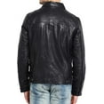 thumbnail image 2 of Men's Genuine Black Lambskin Leather Jacket Motorcycle Biker Jacket A609, 2 of 3