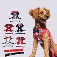 thumbnail image 4 of Puppy Harness Leash Set Dog Cat Escape Proof Harness Leash Set Grid Collar Bowtie Breathable Suit Mesh Clothes Hauling Cable Easy Control Pet Vest Red/M, 4 of 9
