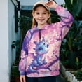 thumbnail image 2 of Uorisanigo Girls Half Zip Sweatshirt Fall Fashion Outfits Clothes Cherry Blossom Dragon Long Sleeve Pullover Crop Tops Drop Shoulder Pullover Jackets Athletic Tops for Sports and Daily Wear, 2 of 7