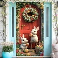 thumbnail image 6 of HongHeng Happy Easter Door Cover Bunny Banner Large Fabric Colorful Spring Welcome Decoration for Easter Party Photo Booth Background Favor Supplies, 35 x 70 Inches, 6 of 6