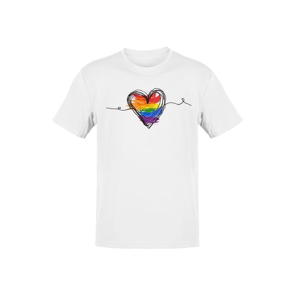 Rainbow Heart of Pride and Love Men's T-shirt