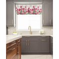 thumbnail image 5 of Spirng Tulips Window Valance Kitchen Short Curtain Panels,Watercolor Pink Flower Rod Pocket Valances Curtains,Retro Linen Window Treatments Drapes for Living Room Bedroom Decor, 5 of 6