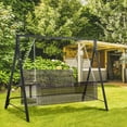 thumbnail image 2 of Patio Furniture Outsunny Metal Porch Swing Stand, Heavy Duty Swing Frame, Hanging Chair Stand Only, 528 LBS Weight Capacity, for Backyard, Patio, Lawn, Playground, Black,Patio Chairs, 2 of 9
