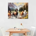 thumbnail image 2 of ARISTURING Seven Horses Walking Through River Oil Painting Wall Art Animal Painting Prints on Canvas Canvas Poster Wall Art Decor Print Picture Paintings for Bedroom Decoration Frame-style 20x16 inch, 2 of 4