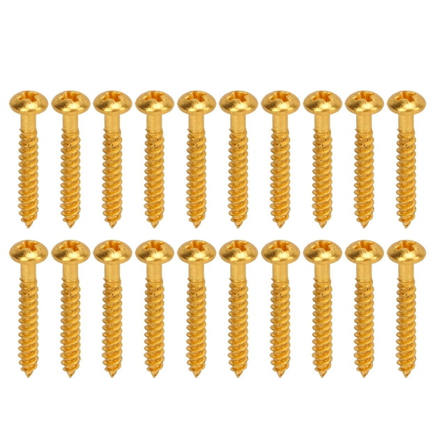 20 tornillos de montaje para pastillas de metal de alta resistencia, repuesto para guitarra eléctrica y bajo, color dorado.