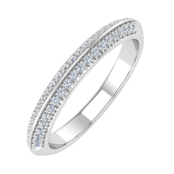 1/5 Carat Prong Set Diamond Wedding Band Ring in 14K White Gold (Ring Size 4.5)
