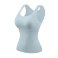 thumbnail image 7 of Lmueinov 2026 Summer Women's Square Neck Wide Strap Tank Tops with Built-in Bra, Stretchy Slim Fit Sleeveless Camisoles M-4XL, 7 of 7