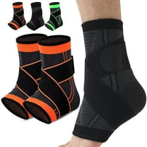 Recover X Ankle Sleeve - AsoIeo Ankle Brace Foot & Heel Wrap for Kids Youth, Suitable for Outdoor Activities (Orange - TWO PACK, Medium (AGE 11-13))