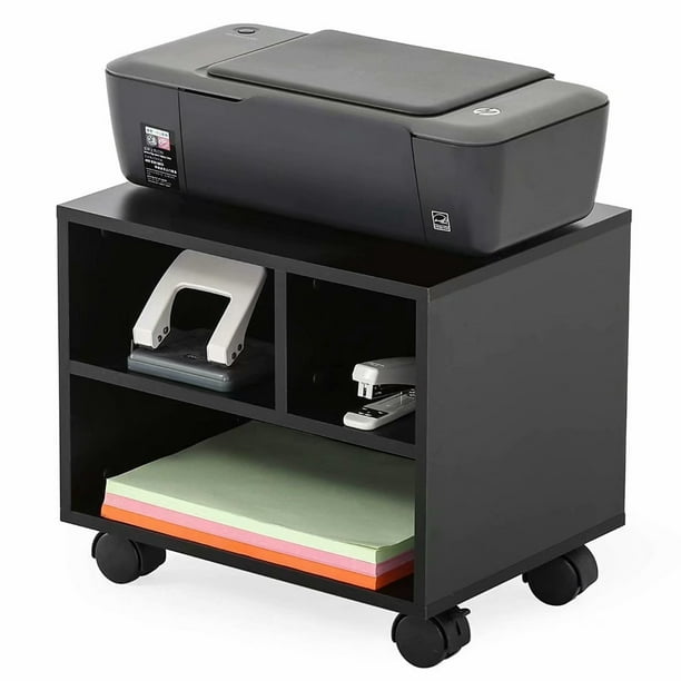 FITUEYES Support d'Imprimante Mobile sous la Machine de Bureau de Travail  Moderne Classeur Chariot d'Imprimante avec Roues, pour le Bureau à Domicile  PS304003WB 
