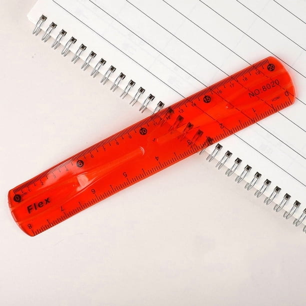 Regla superelástica de 20 centímetros, herramienta de dibujo, diseño flexible de plástico suave con escala clara y orificios con patrón ondulado para estudiantes, artistas e ingenieros,