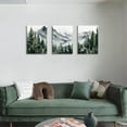 thumbnail image 3 of 3 Pcs Green Misty Forest d Canvas Wall Art Modern Fog Mountain Landscape Wall Painting Watercolor Nature Pine Tree Art Print Pictures for Living Room Bedroom Office Home Decorations 12"X16"X3Pcs, 3 of 7
