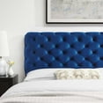 thumbnail image 5 of Tufted Headboard, Twin Size, Velvet, Blue Navy, Modern Contemporary Urban Design, Bedroom Master Guest Suite, 5 of 7