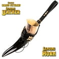 thumbnail image 4 of Mythrojan THE ELEGANT LADY Viking Drinking Horn with Black Leather holder Authentic Medieval Inspired Viking Wine/Mead Mug – Polished Finish, 4 of 5