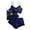 Navy, variant on TIHLMK Pajama Sets for Women Women V-Neck Eyelash Lace Stain Camisole Pajamas Bowknot Shorts Set Gift for Women