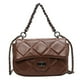 thumbnail image 1 of Bolso de PU de un solo hombro, bolso suave para mujer, bolso con cadena de diamantes, bolso cruzado de un solo hombro, marrón, 1 of 5