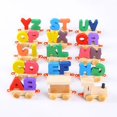 thumbnail image 4 of OUSITAID Wooden 26 Letters Train Toy Trackless Drag Car Toy Set Early for Education Toy, 4 of 5