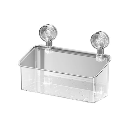 Drainless Suction Cup Bathroom Organizer for Counter and Shower Rail – Stackable Storage Solution with Leak-Proof Design and Quick Mount