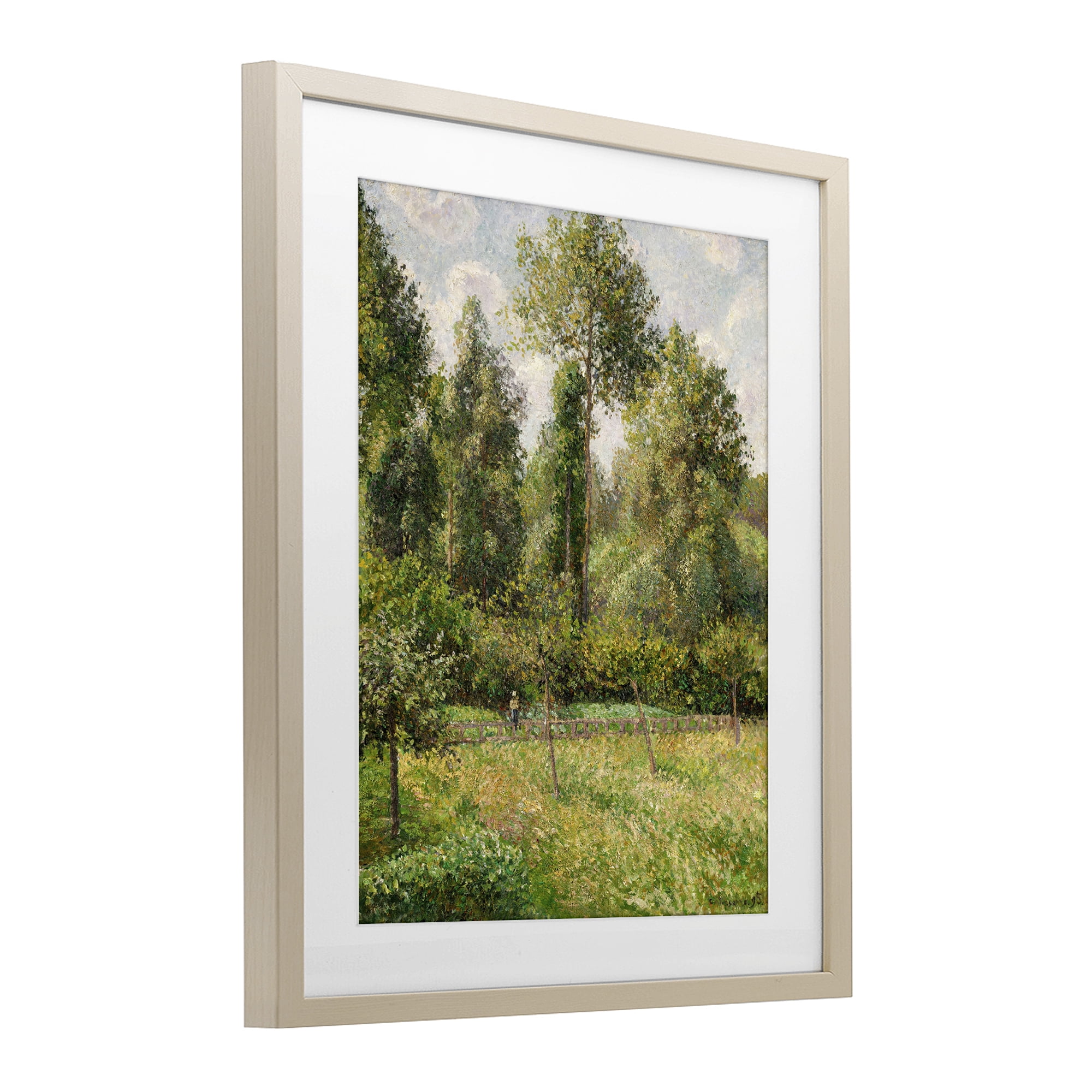 Stupell Industries Poplars Classic Landscape Birch Framed Print Under Glass, design by Camille Pissarro