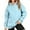 Blue, variant on IROINNID Women's Fall Tops Long Sleeve Fall And Winter Solid Color Hooded Sweatshirt Loose Fit Casual Basic Comfy Hoodie,Olive Green