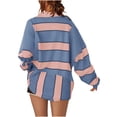 thumbnail image 4 of RXIRUCGD Blouse Décontractée Mode à Rayures Col en V Manches Longues pour Femmes, Bleu Ciel, Taille : S, 4 of 4