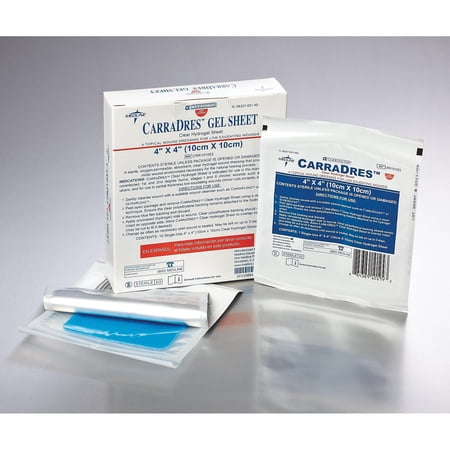 Medline CarraDres Dressing Hydrogel Sheets 4" L x 4" W 10/Box CRR101053Z