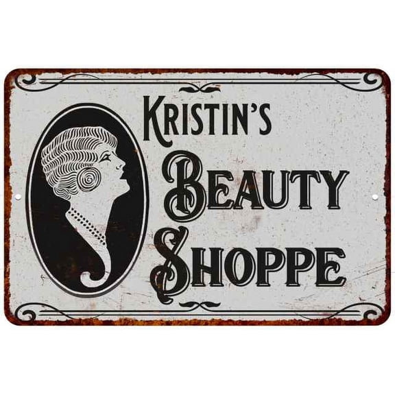 Kristin's Beauty Shoppe Chic Sign Vintage Decor 8x12 Metal Sign 208120021217