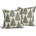 thumbnail image 2 of Christmas Pillow Covers 18x18 Set of 2 Red Xmas Tree Star Rustic Winter Print Decorative Outdoor Pillowcases Farmhouse Vintage Holiday Decorations Throw Cushion Case Decor for Couch Sofa Bed, 2 of 6