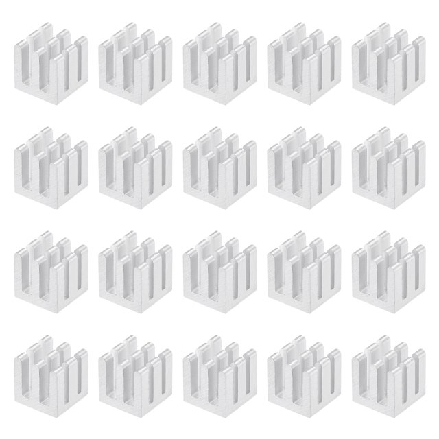 Unique Bargains 10x10x10mm Aluminum Heatsink Electronic Radiators for MOS IC Chip Silver Tone 20 Pack