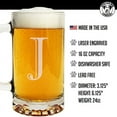 thumbnail image 6 of Etched Monogram 16oz Glass Beer Mug (Letter J), A-Z Customized Beer Gifts for Men, Personalized Beer Glasses, Custom Engraved Birthday Gifts for Him, Initial, Name, Husband Dad, Regalos Personalizados, 6 of 7