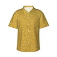 thumbnail image 2 of Goofa Gold Shiny Hawaiian Shirt for Men, Unisex Summer Beach Casual Short Sleeve Button Down Shirts,Aloha Tropical Floral print shirt-X-Large, 2 of 9