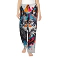 thumbnail image 1 of Balery Tie-Dye Wolf Head Pantalones de pijama para mujer, pijamas ultraligeros, pantalones de estar por casa-Large, 1 of 6