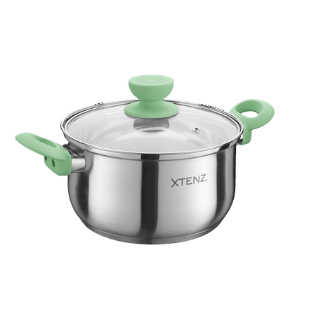XTENZ 5.6L Stainless Steel Casserole with Glass Lid Durable