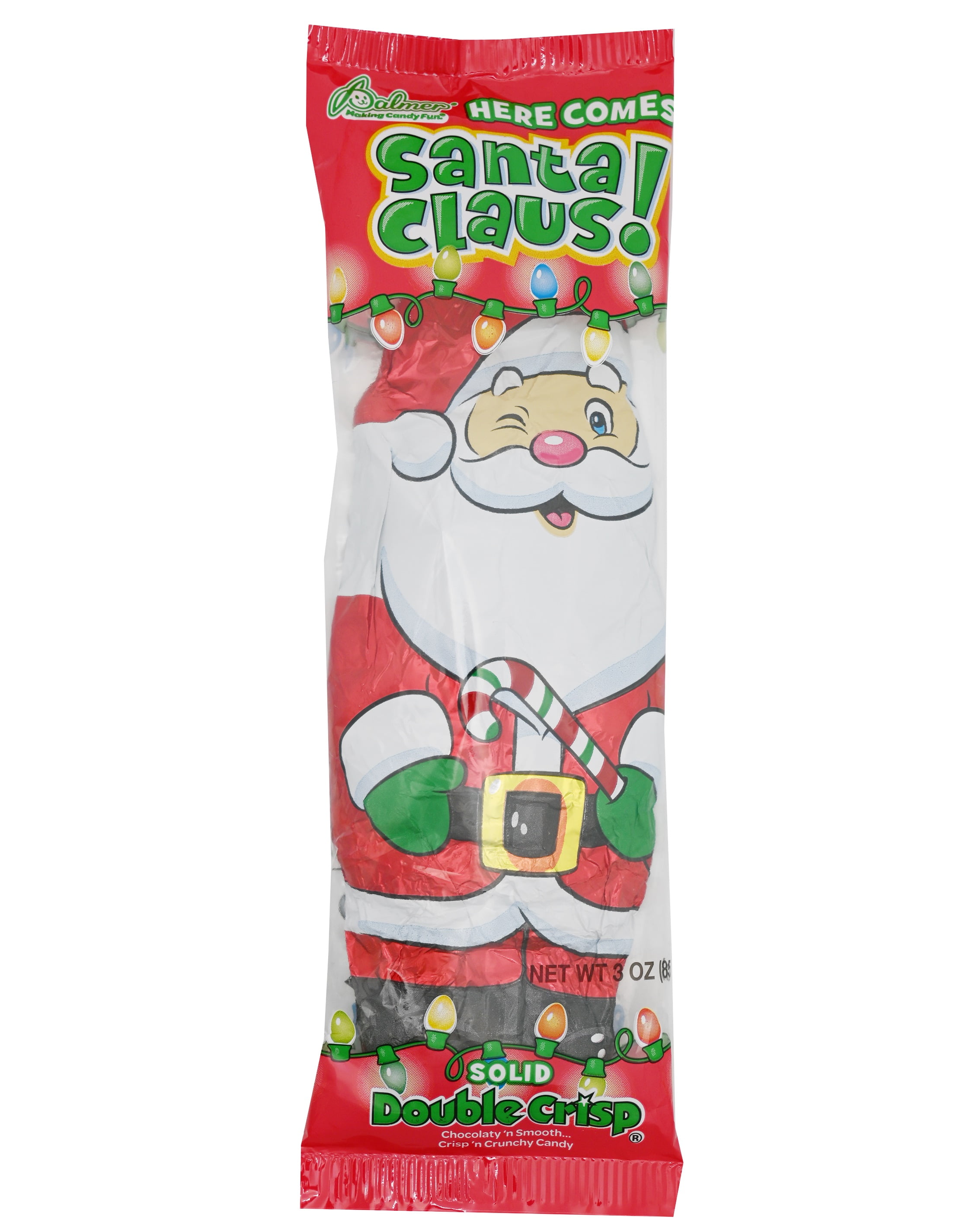 (3 pack) R.M. Palmer Double Crisp Santa, Milk Chocolate Bar, 3 oz