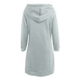 thumbnail image 5 of Tops for Women Trendy Women's Solid Sweatshirt Women's Casual Hooded Sweater Dress Split Hem Long Sleeve Pullover Tunic Top For Daily Wear In Fall And Winter, 5 of 6