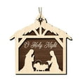 thumbnail image 2 of Vrorvz Wooden Nativity Hanging Ornament Christmas Decorations Christmas Ornaments Close Nature Wood Craft Crackproof Polished Indoor Centerpiece Mantel 3.9In Brown, 2 of 8