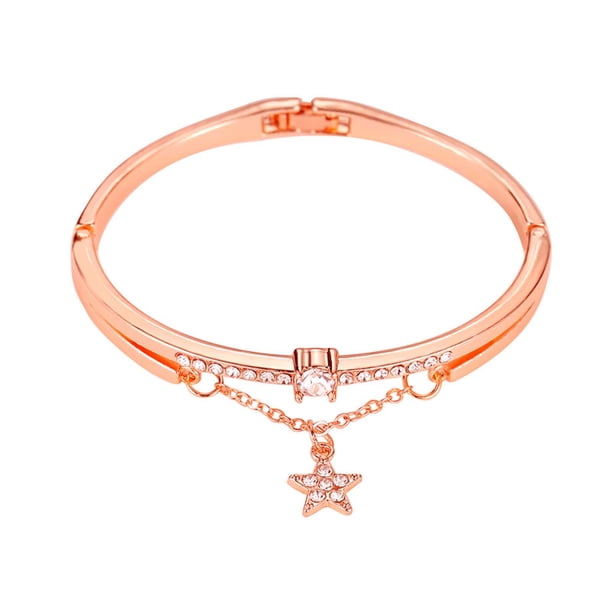 Xihbxyly Pulsera de Corazón de Cristal, Brazalete Colorido de Aleación Acrílica, Diseño de Hebilla Elástica, Joyería de Moda para Mujer, Regalo para Ella, Accesorio de Uso Diario