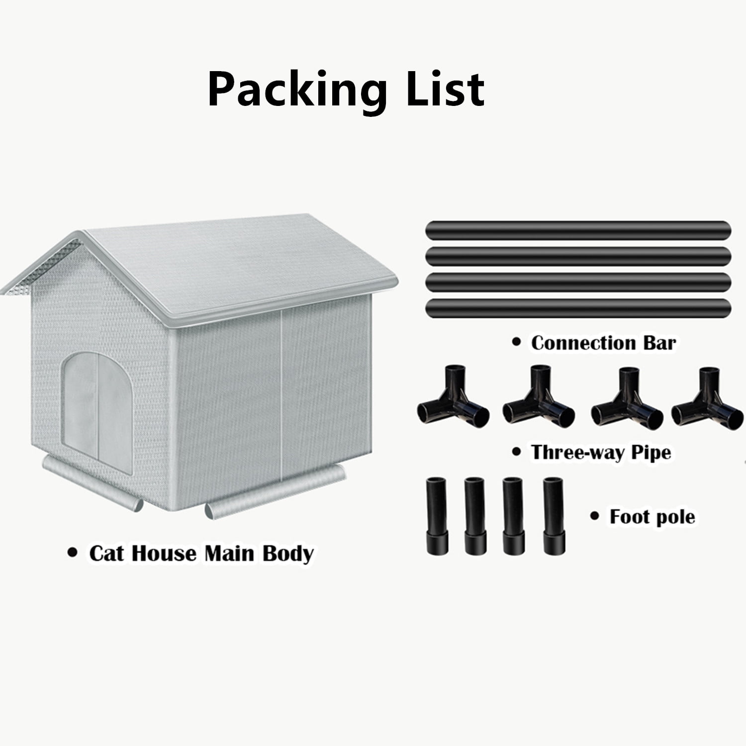 XZKING Insulated Heated Cat House for Outside Winter, Outdoor Indoor Cat Shelter with Heater Pad , Kitty Weatherproof Cat House, Insulated Cat House