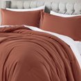 thumbnail image 4 of Chezmoi Collection Solid Terracotta Cotton Comforter Set Queen Size, 3-Piece Luxury Soft Breathable Smooth Cooling 250TC Cotton Twill Lightweight Bedding Comforter for All Season, 4 of 10