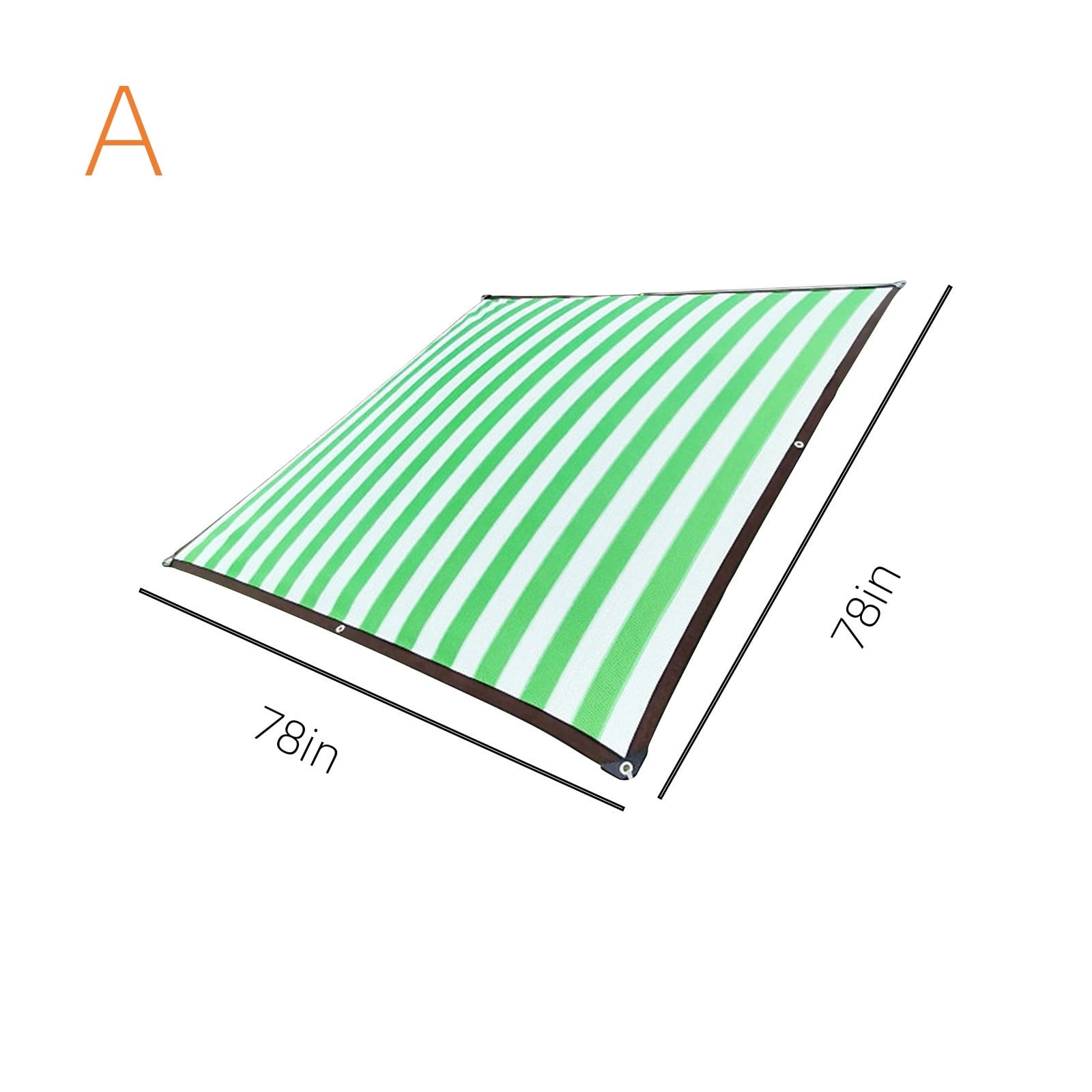 Byujiro Striped Sun Shade Sail 6.5x6.5ft Square Sun Shade Net with Grommets, UV Block Breathable Heat Reduction Shade Cloth for Patio, Garden, Backyard, Pool & Outdoor Canopy