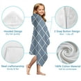 thumbnail image 7 of Blue Geometric Striped Pattern Hooded Bath Towel，50"x30" for Ages 3 To 12 Kids, Quick Dry Lightweight Soft Microfiber Hood Beach Towel Cover Up for Kids, 7 of 7