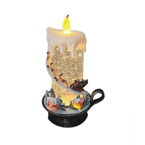 New Design Candle Christmas Musical Gifts Water Shinny Lamp Snow Globe Lantern