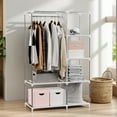 thumbnail image 3 of BAOKALER Ready-to-Use Green Portable Closet:6 Shelves,1 Hanging Rod&4 Side Pockets–Perfect for Bedrooms,Living Rooms,Cloakrooms,Garages, Dorms&Apartments, 3 of 11