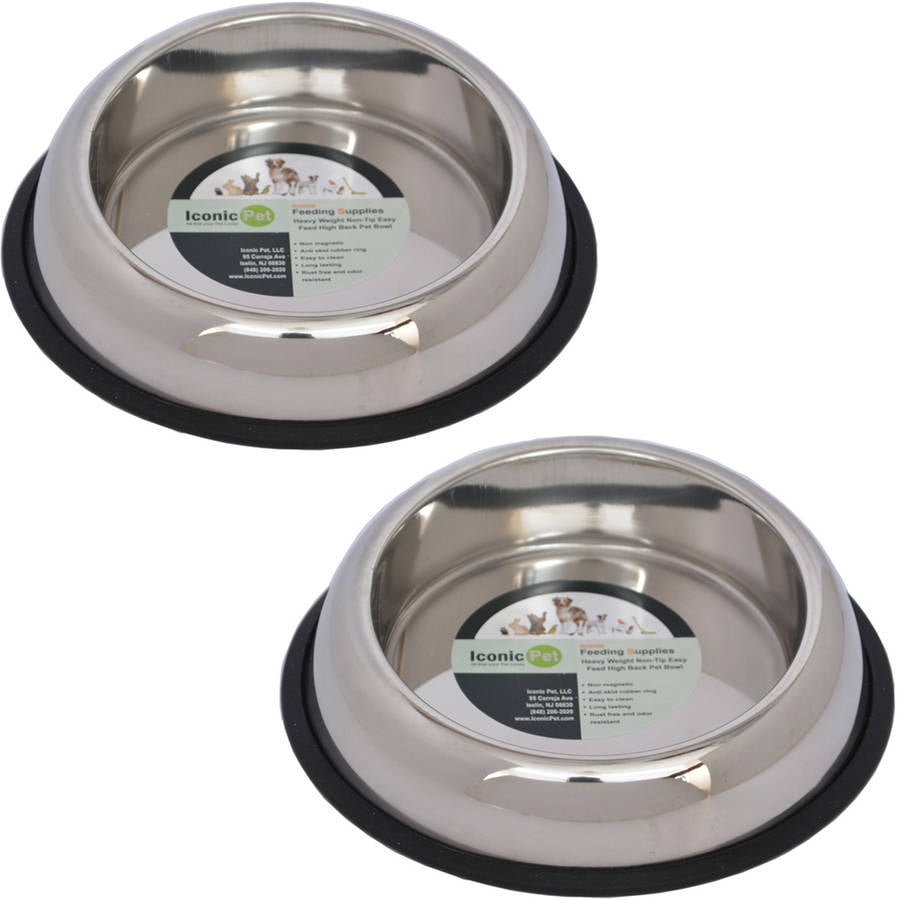 2Pack Heavy Weight NonSkid Easy Feed High Back Pet Bowl For Dog Or Cat, 16 Oz, 2 Cup