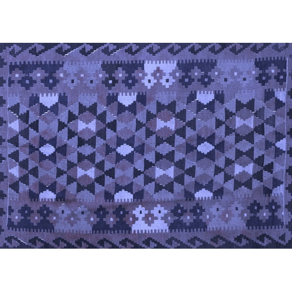 Ahgly Company Indoor Rectangle Oriental Blue Traditional Area Rugs, 4' x 6'