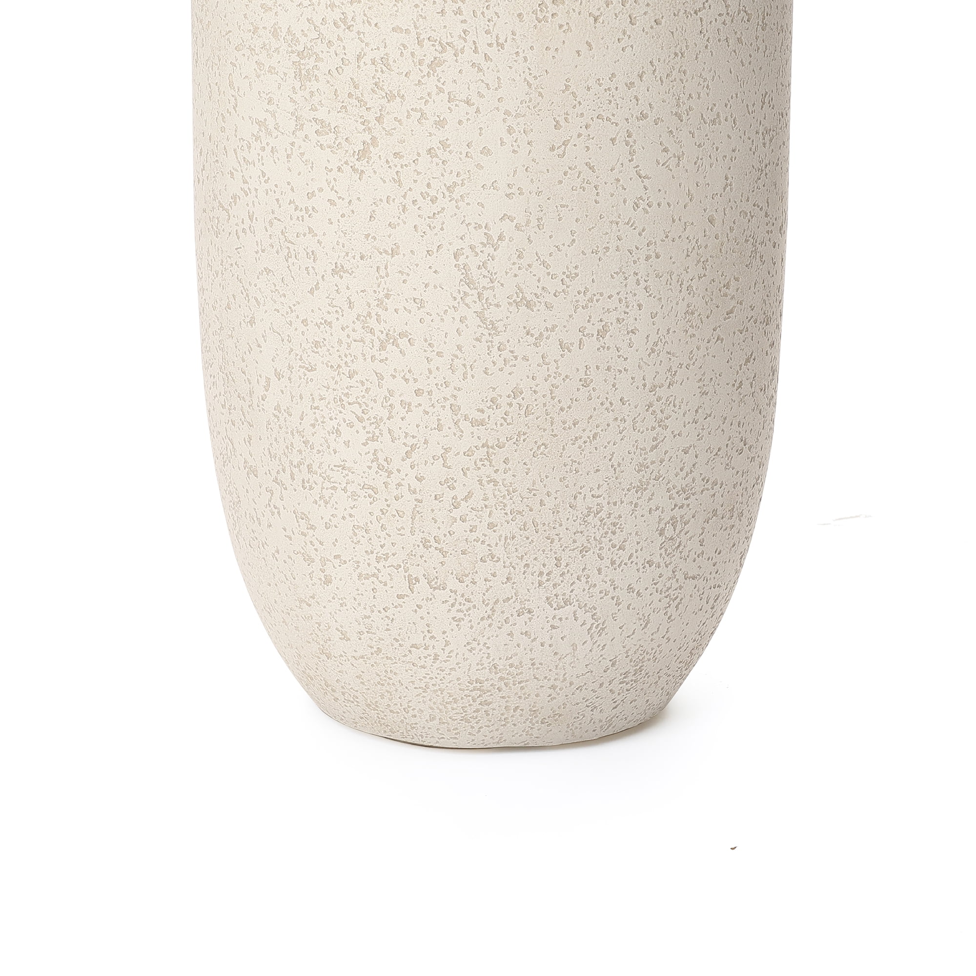 LuxenHome 23.5" Beige Tall Planter with Drainage Hole, Large Tapered Pot for Plants Indoor Outdoor Use
